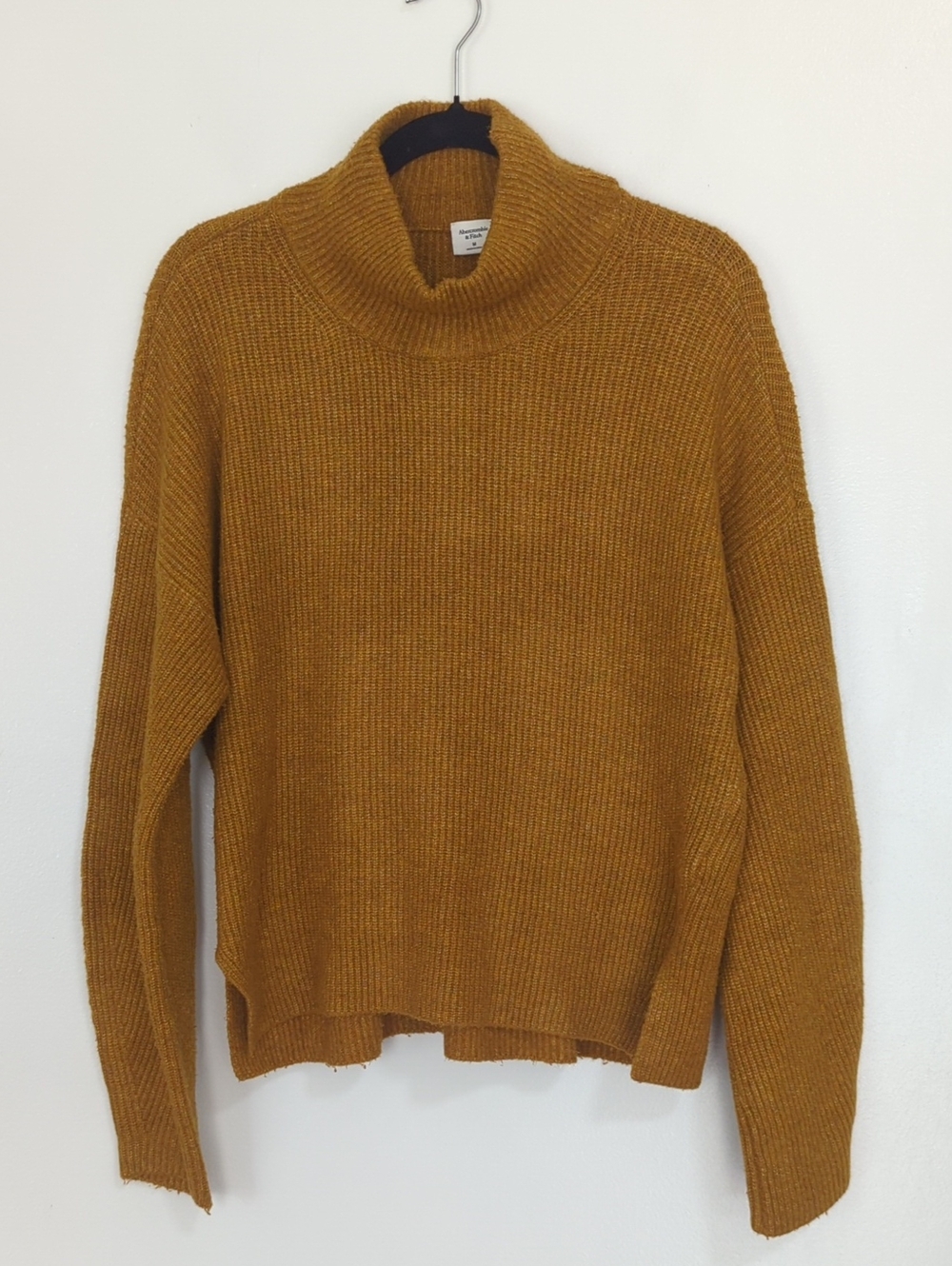 Abercrombie & Fitch Size M Orange/Brown Chunky Knit Turtleneck Sweater